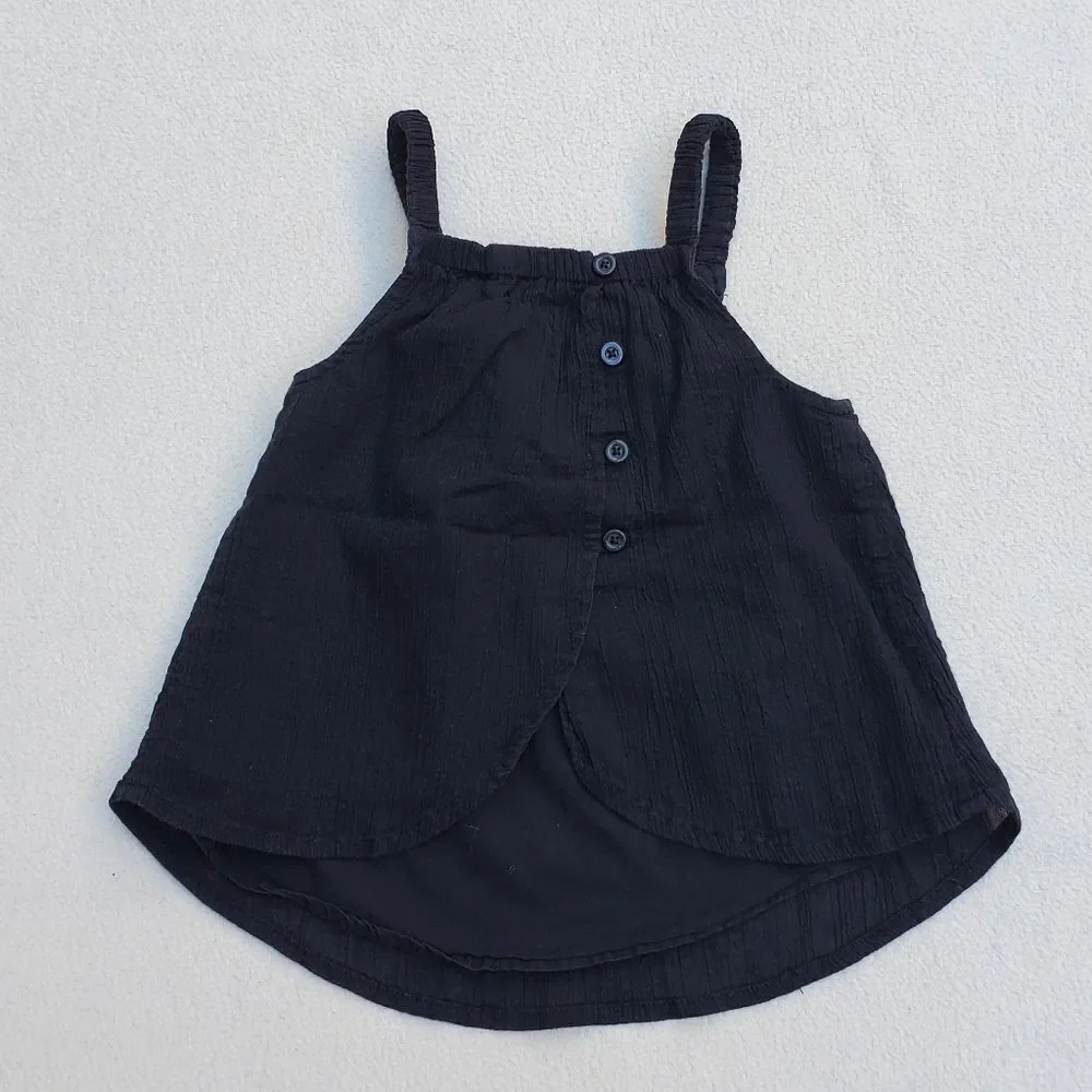 Old Navy black flowy open back tank top Size 4T
